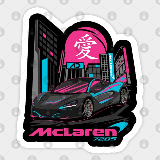 McLaren 720s Black Sticker by zevalia